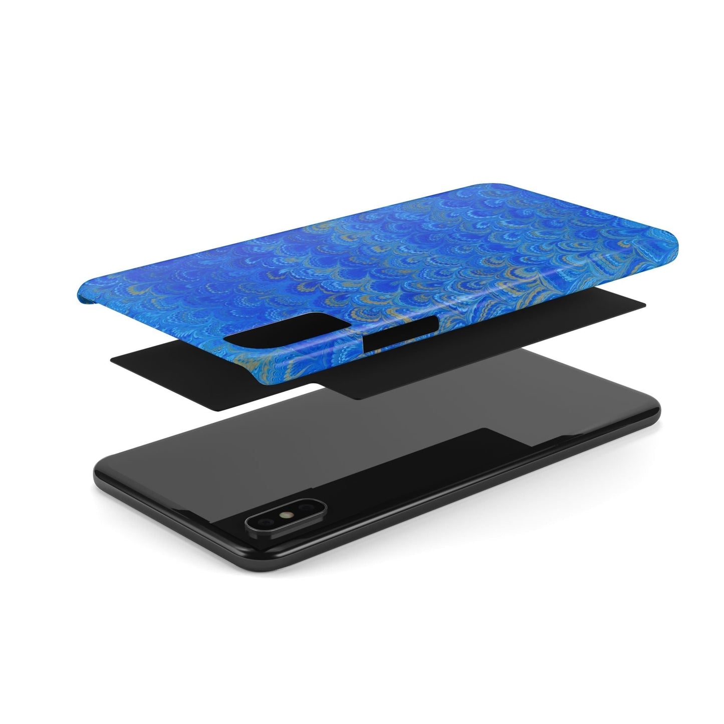 Blue Marbled Design, Italy Feather Phone Case, Multi-Color, Slim Phone Cases, Case-Mate IPHONE16 and all sizes