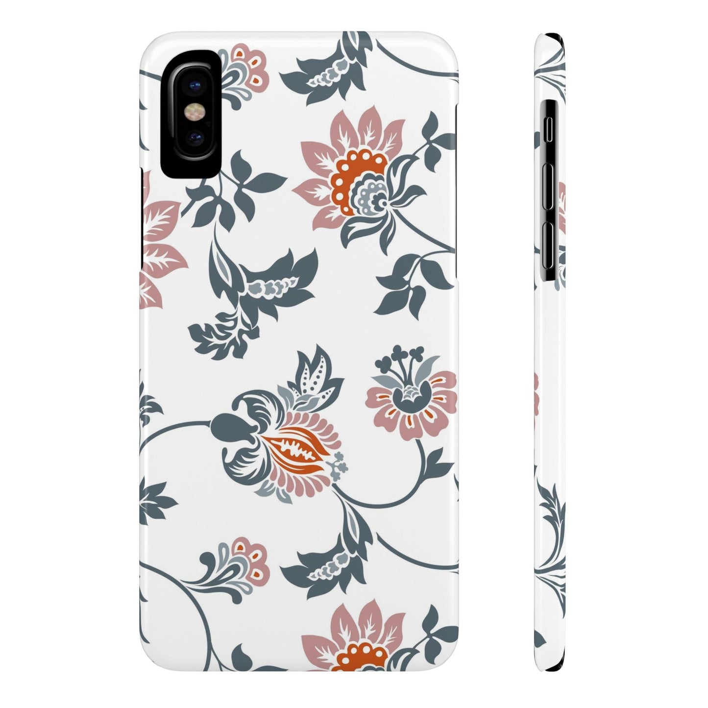 Pink and Green Flower Pattern, Floral Slim Phone Cases, Case-Mate IPHONE16 and all sizes