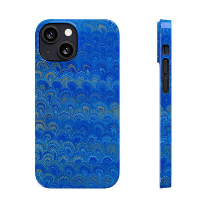 Blue Marbled Design, Italy Feather Phone Case, Multi-Color, Slim Phone Cases, Case-Mate IPHONE16 and all sizes